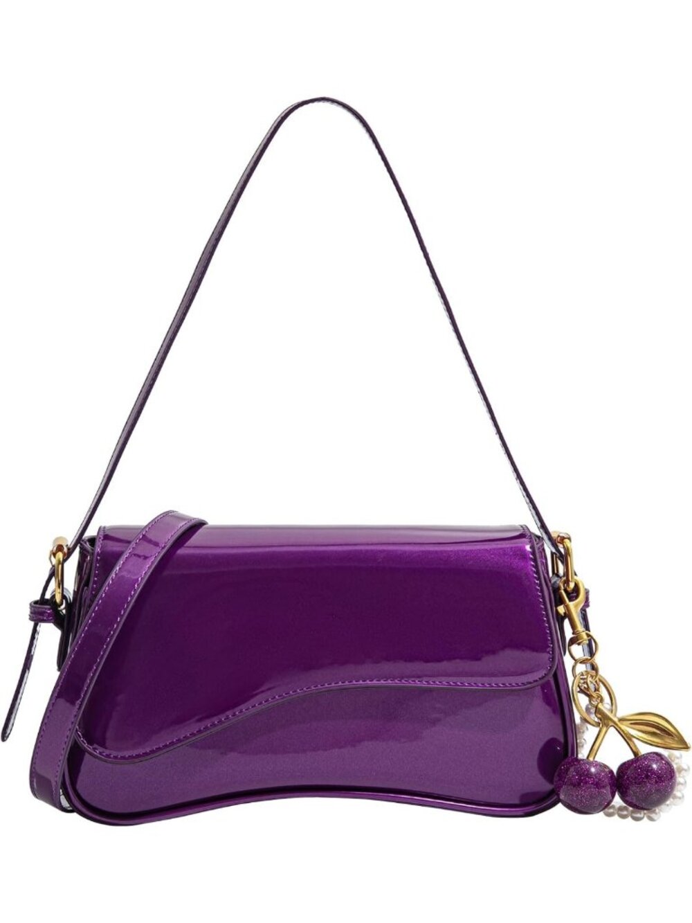 Stylish Hobo Bag for Women with Cherry Pendant | Versatile Crossbody Shoulder